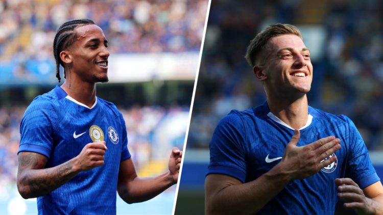 Joao Pedro celebrates during Chelsea v AC Milan - Pre-Season Friendly. Liam Delap celebrates during Chelsea v AC Milan - Pre-Season Friendly