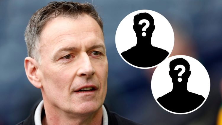 Chris Sutton working as a pundit for the Scottish Cup match between Rangers and Celtic. Inset, mystery football player. Inset, mystery football pla...