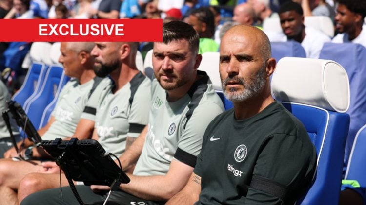 Enzo Maresca looks on during Chelsea v Crystal Palace - Premier League