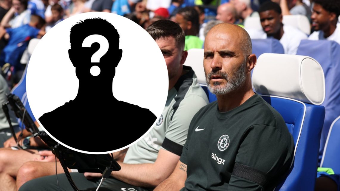 Enzo Maresca and his staff look on during Chelsea v Crystal Palace - Premier League