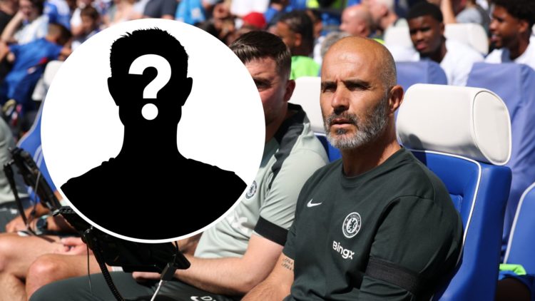 Enzo Maresca and his staff look on during Chelsea v Crystal Palace - Premier League