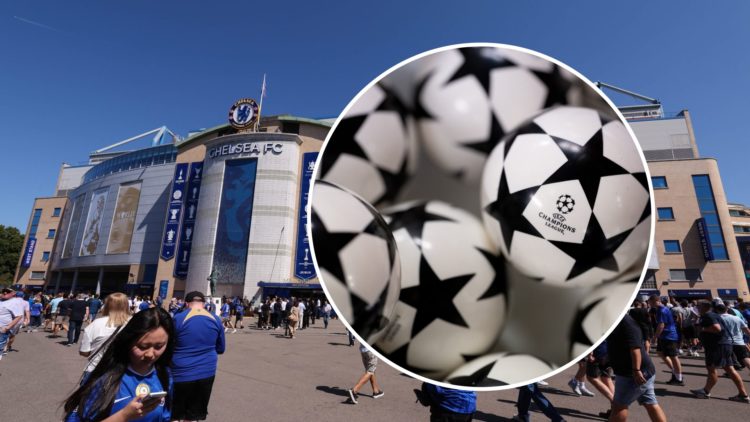 A general view of Stamford Bridge ahead of Chelsea v Crystal Palace - Premier League. A detailed view of the draw balls during UEFA Champions Leagu...