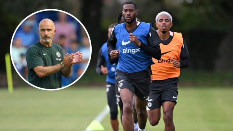 An image of Tosin Adarabioyo and Wesley Fofana with an inset of Enzo Maresca