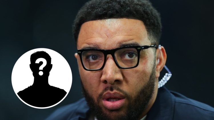 Pundit Troy Deeney during a Premier League match between Newcastle United and Arsenal. Inset, mystery football player.