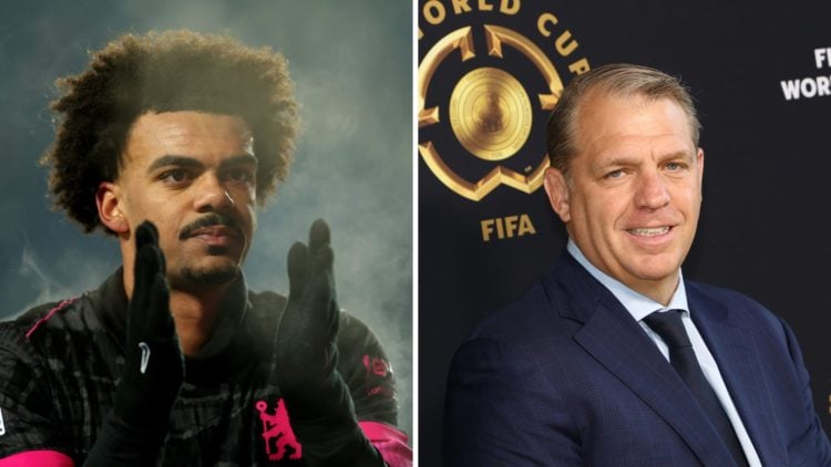 Renato Veiga applauds during FC Astana v Chelsea FC - UEFA Conference League 2024/25 League Phase MD5. Todd Boehly poses before Chelsea FC v Paris ...