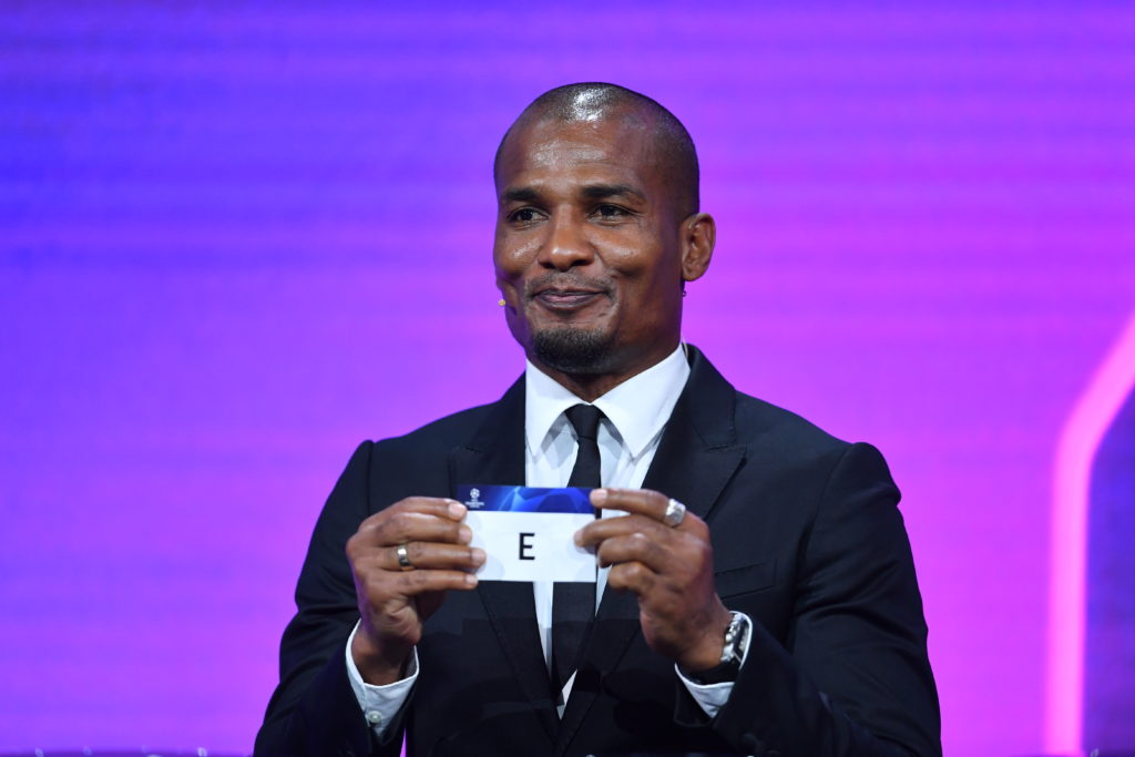 Florent Malouda conducts the draw during UEFA Champions League 2020/21 Group Stage Draw