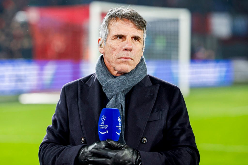 Gianfranco Zola provides punditry during Feyenoord v AC Milan - UEFA Champions League 2024/25 League Knockout Play-off First Leg