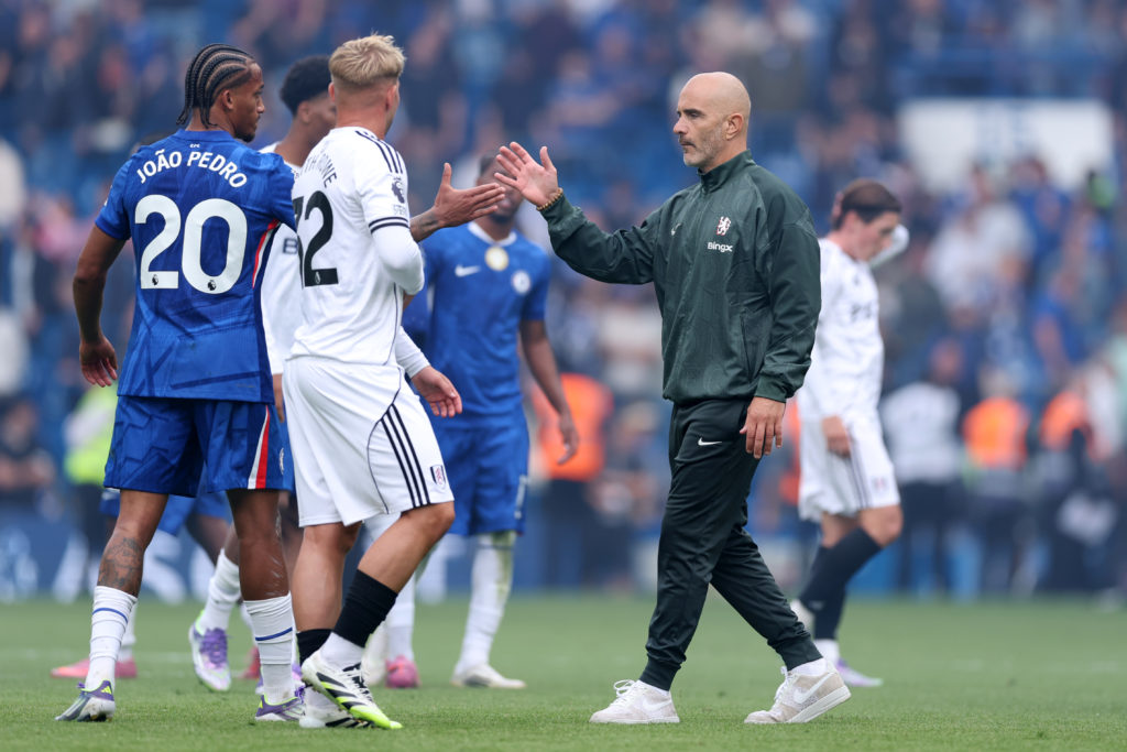 Chelsea manager Enzo Maresca shakes hands with opponent