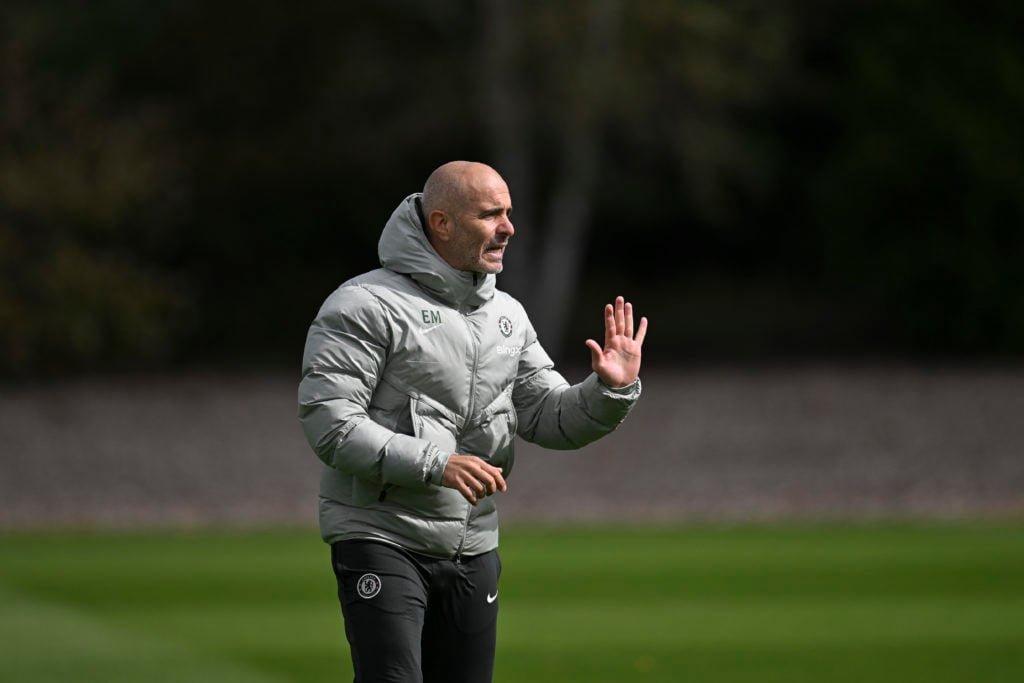 Chelsea manager Enzo Maresca during a training session.