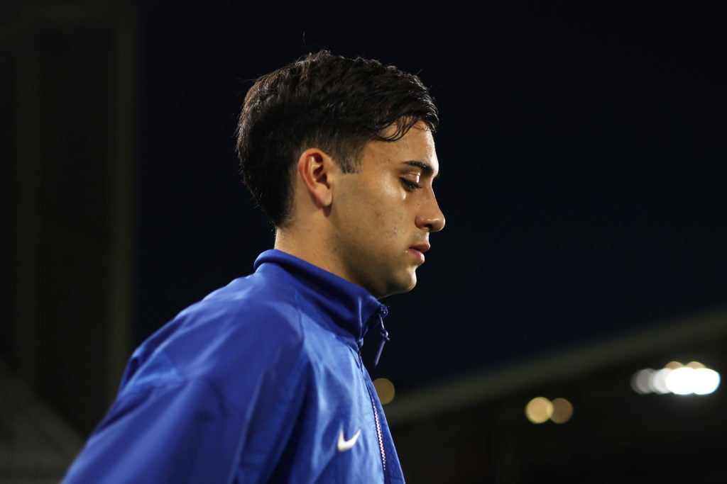 Faunco Buonanotte before Chelsea against Brentford in the Premier League.