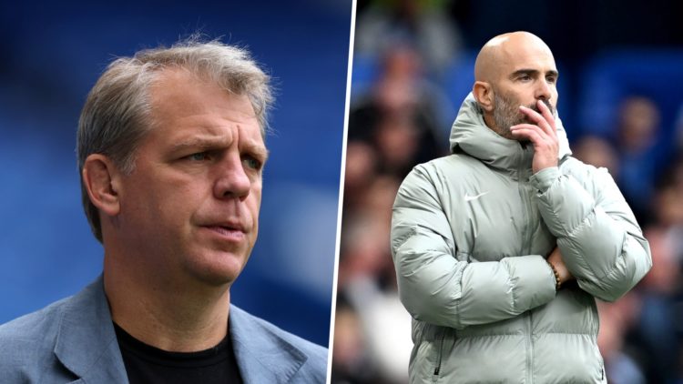 Todd Boehly looks on during Chelsea v Fulham - Premier League. Enzo Maresca looks on during Chelsea v Brighton & Hove Albion - Premier League