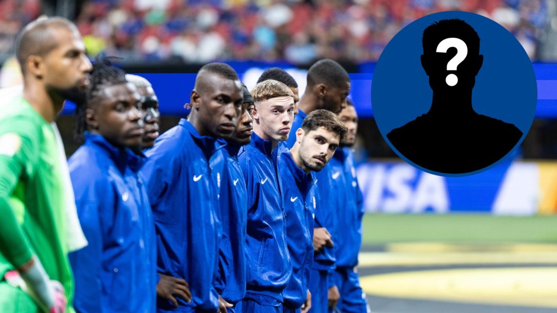 Chelsea players before Club World Cup game, inset mystery player