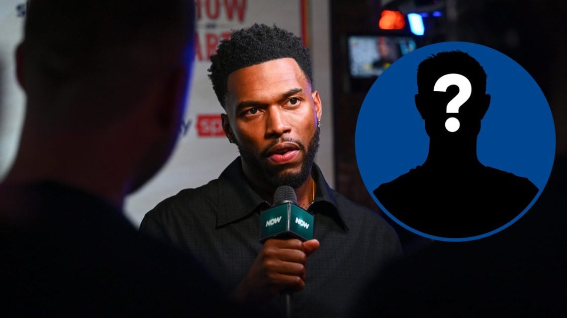 Former Chelsea striker Daniel Sturridge attends the Sky Sports Opening Night party, inset mystery player