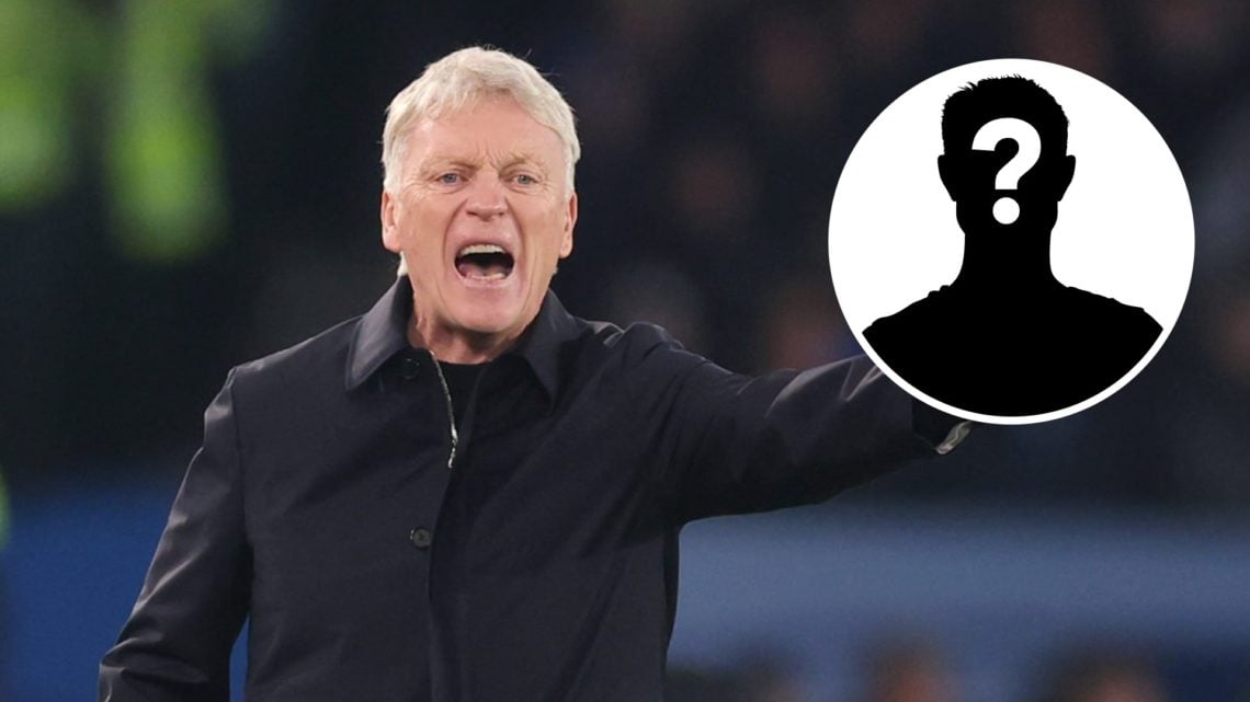 David Moyes working as the Everton manager in the Premier League. Inset, mystery football player.
