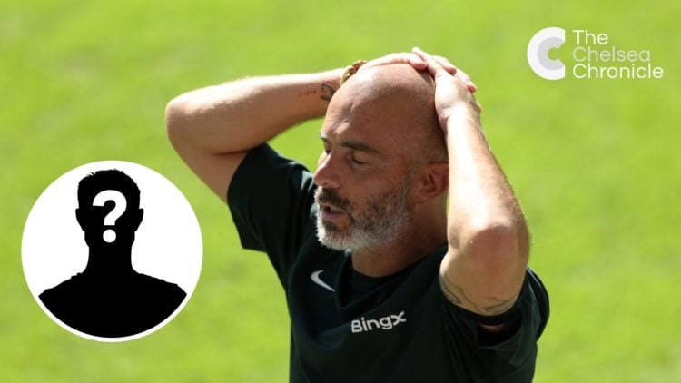 Enzo Maresca shows frustration during Chelsea v Crystal Palace, inset mystery player