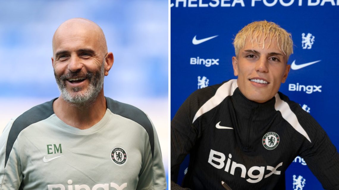 Picture one Chelsea manager Enzo Maresca during a training session at the Club World Cup. Picture two Alejandro Garnacho poses after completing his...