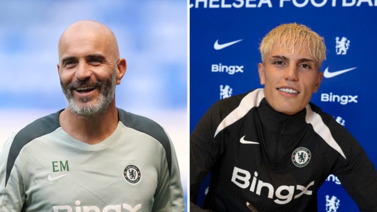 Picture one Chelsea manager Enzo Maresca during a training session at the Club World Cup. Picture two Alejandro Garnacho poses after completing his...