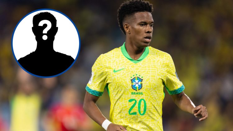 Estevao Willian playing for Brazil against Chile, inset mystery player