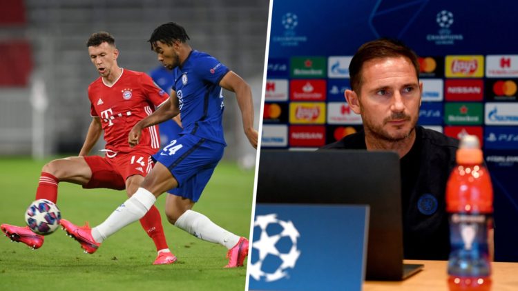 Reece James and Ivan Perisic battle for possession during FC Bayern Muenchen v Chelsea FC - UEFA Champions League Round of 16: Second Leg. Frank La...