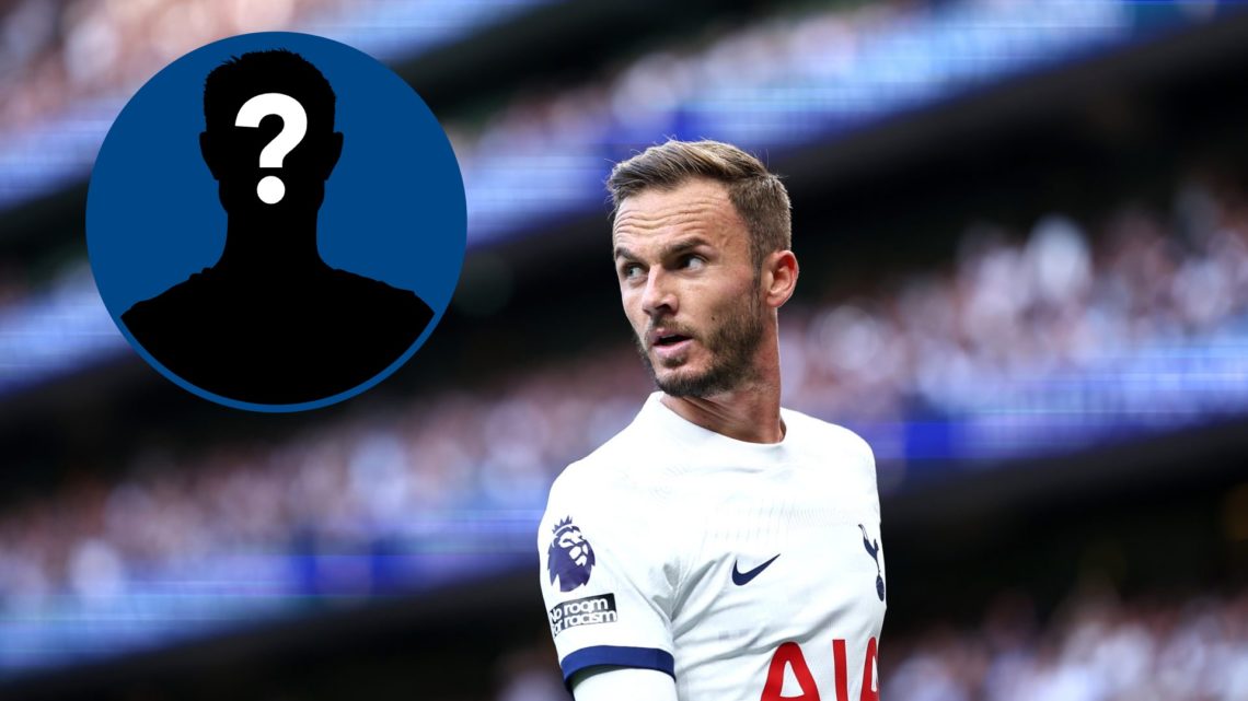 James Maddison during Tottenham vs Manchester United, inset mystery player