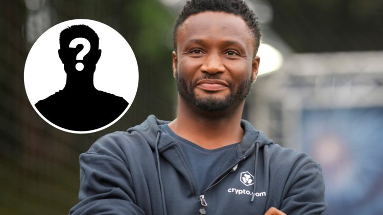 John Obi Mikel looks on during Day 1 - Champions Festival - UEFA Champions League Final 2025. Inset, mystery football player.