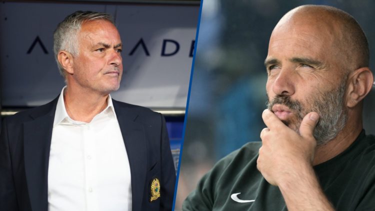 Split image - Jose Mourinho during Fenerbahce vs Istanbul Basaksehir and Enzo Maresca looks on ahead of Club World Cup final between Chelsea and PSG
