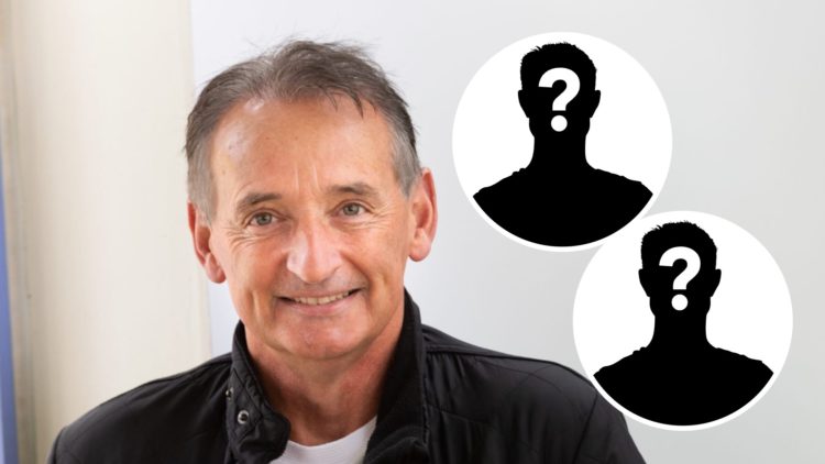 Pat Nevin attends a photocall during the Edinburgh International Book Festival. Inset, mystery football players