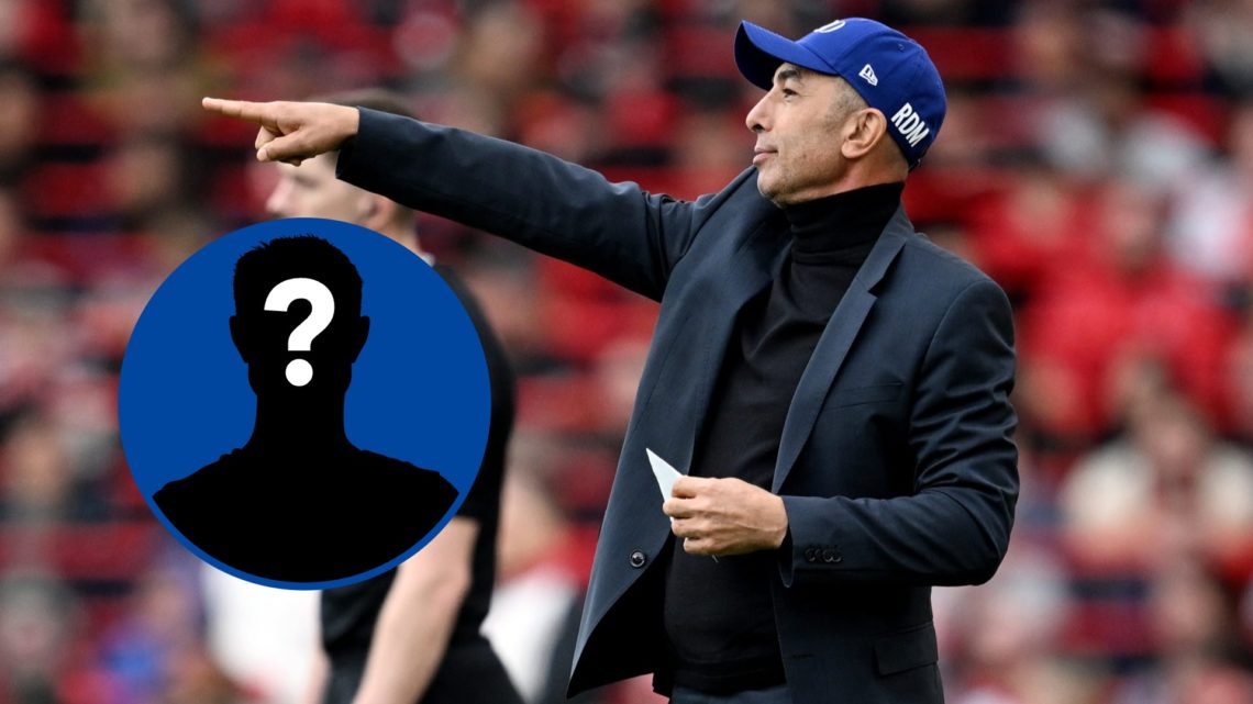 Roberto Di Matteo managing during Chelsea legends game, inset mystery player