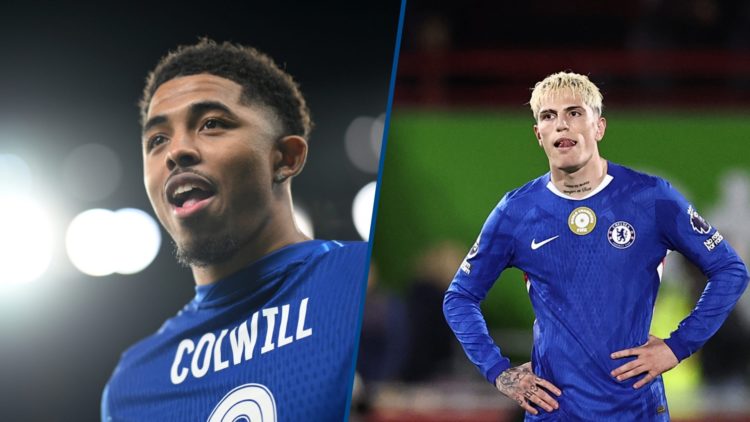 Split image - Chelsea defender Wesley Fofana wearing Levi Colwill's shirt and Alejandro Garnacho after his debut against Brentford