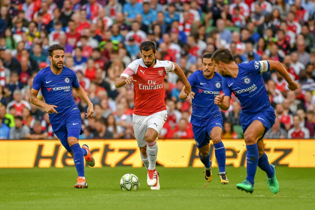Chelsea captain César Azpilicueta, Pedro and Cesc Fabregas