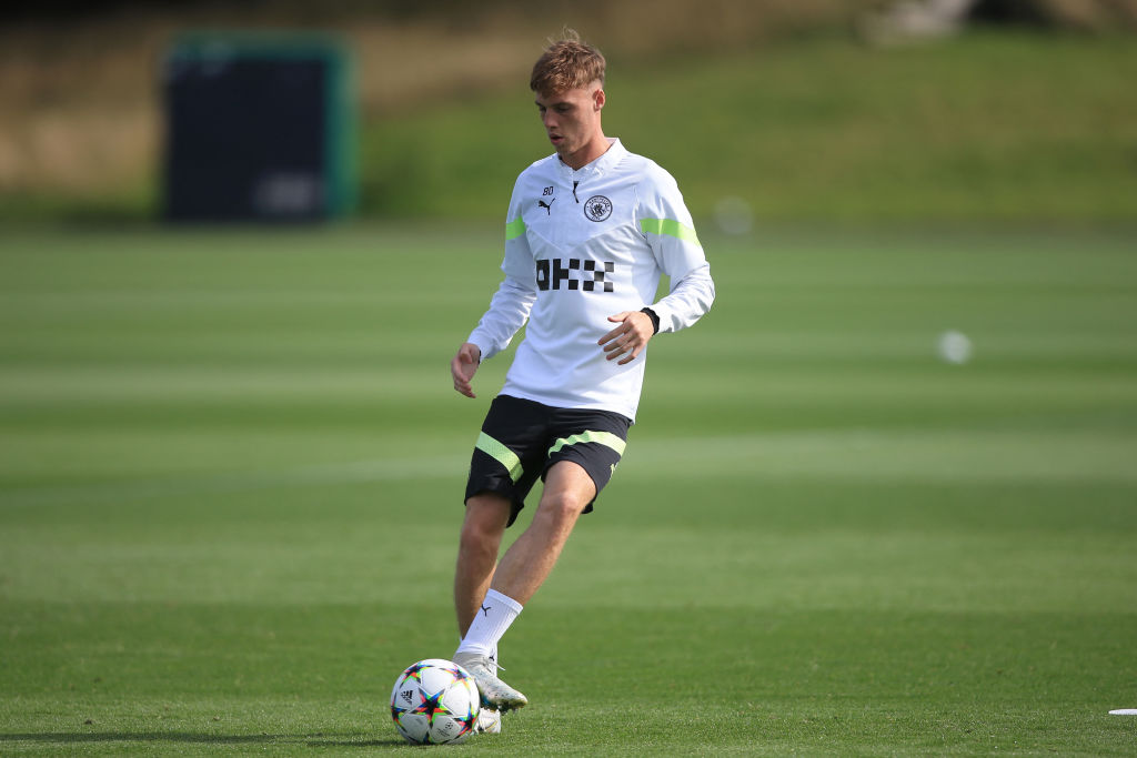 Cole Palmer in a Manchester City training session.