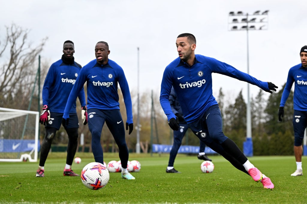 Hakim Ziyech in Chelsea training