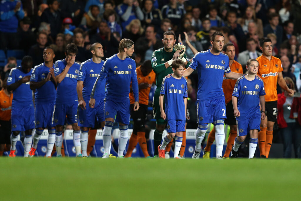 Chelsea and Wolverhampton Wanderers players ahead of a League Cup tie.