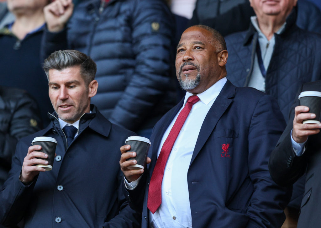 Liverpool legend John Barnes watching game