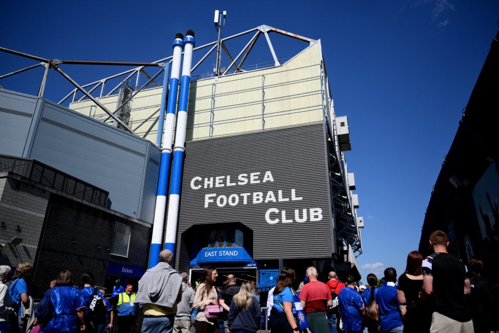 General view of Stamford Bridge as fans arrive before Chelsea and Liverpool in the Women's Super League match.