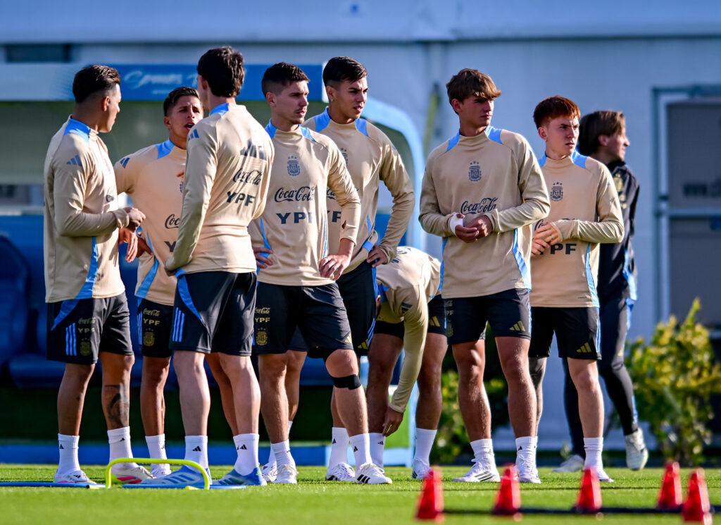 Argentina players in training