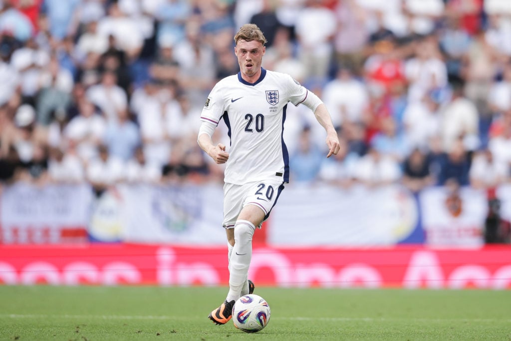 England star Cole Palmer dribbling against Andorra in a World Cup qualifier.