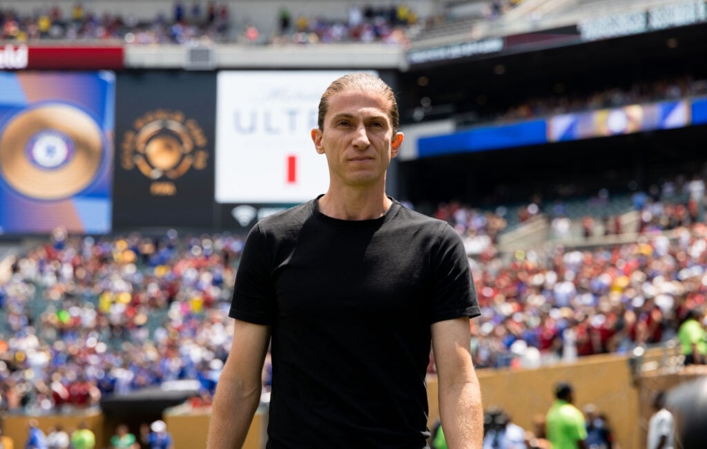 Flamengo head coach Filipe Luis before his team's Club World Cup match against Chelsea.