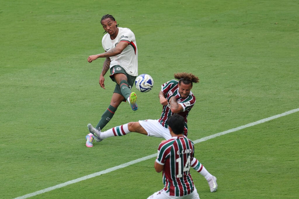 Joao Pedro scoring for Chelsea against Fluminense in the Club World Cup.