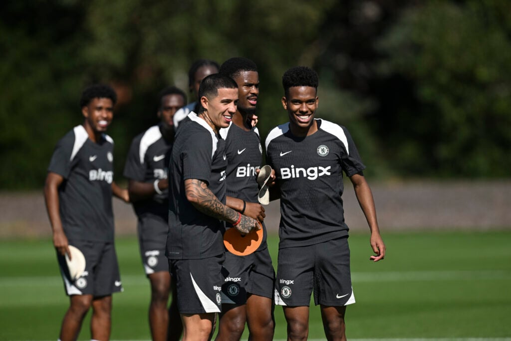 Chelsea players in training