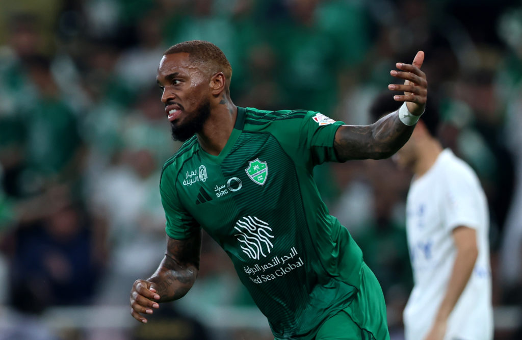 Ivan Toney celebrates scoring during Al Ahli v Al Hilal - Saudi Pro League