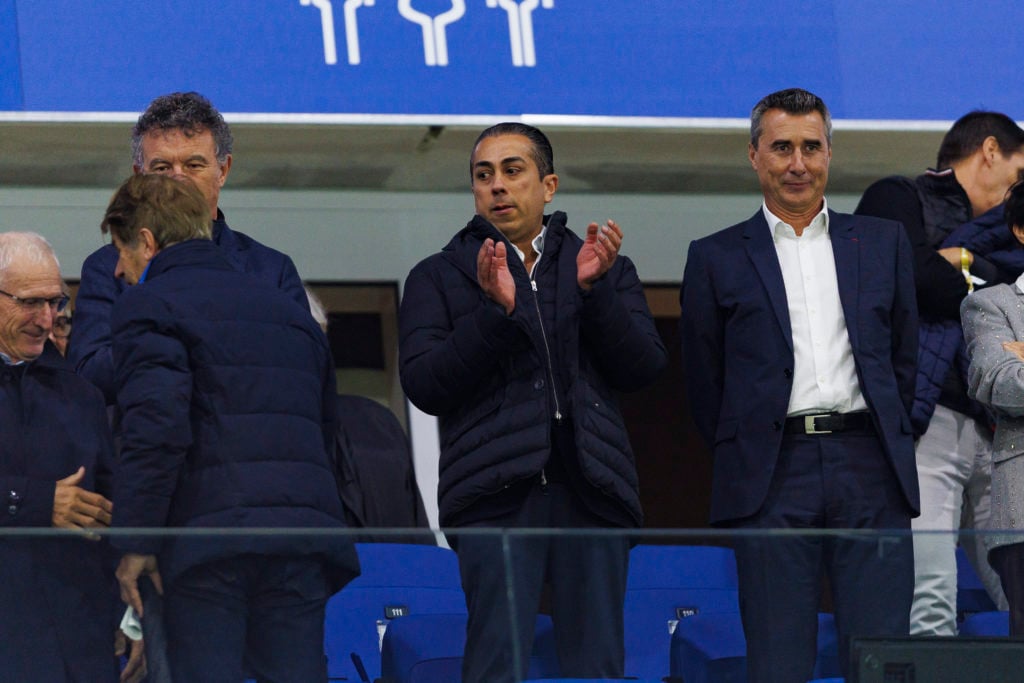 Chelsea co-owner Behdad Eghbali and Strasbourg president Marc Keller watching Strasbourg game