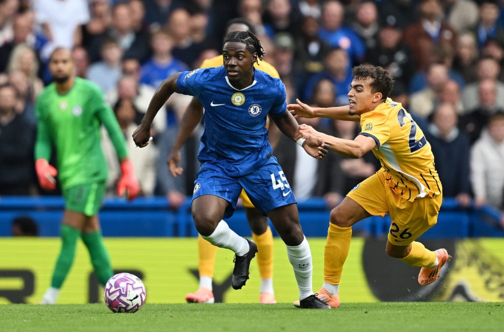 Romeo Lavia in action during Chelsea v Brighton & Hove Albion - Premier League
