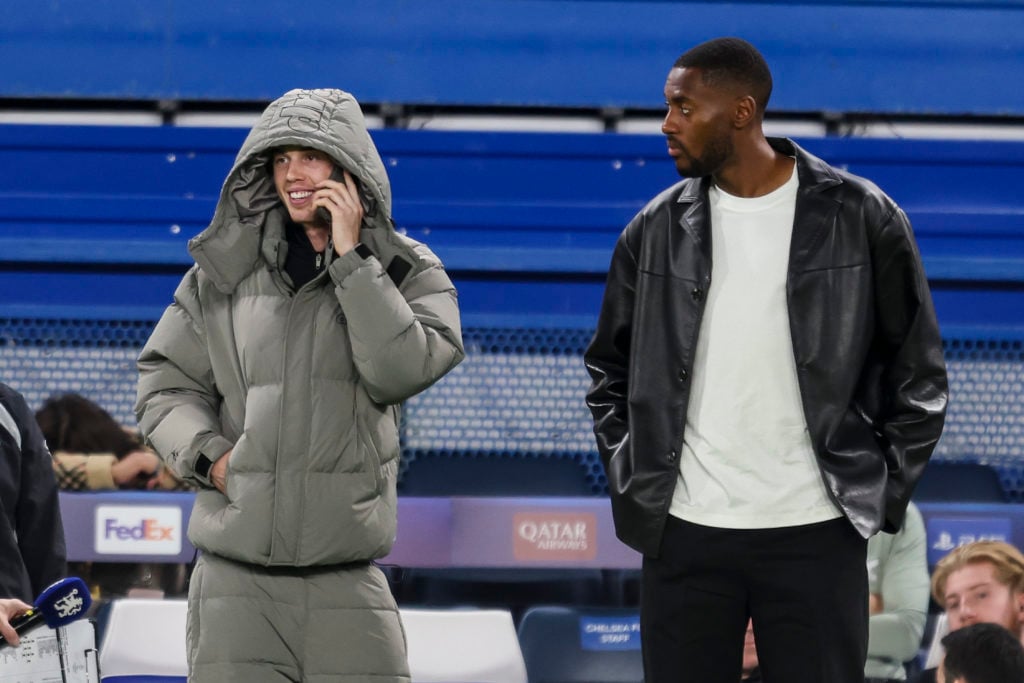 Cole Palmer and Tosin Adarabioyo before Chelsea against Benfica in the Champions League.
