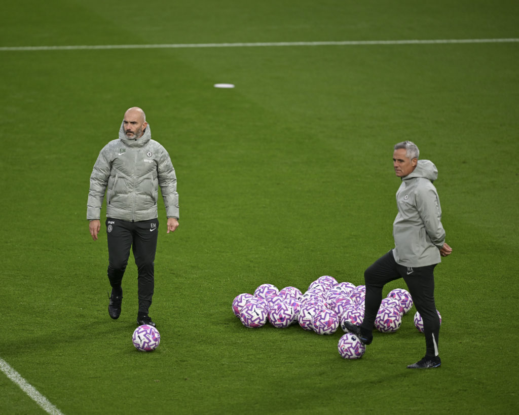 Enzo Maresca looks on during Chelsea Training Session