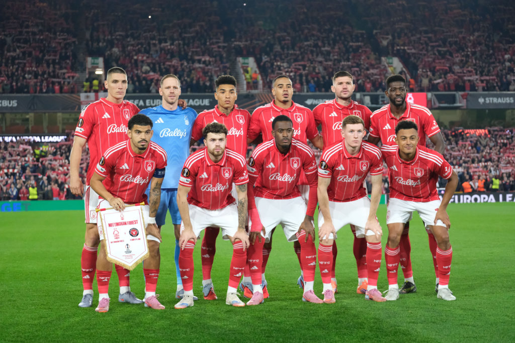 Nottingham Forest players before Europa League game