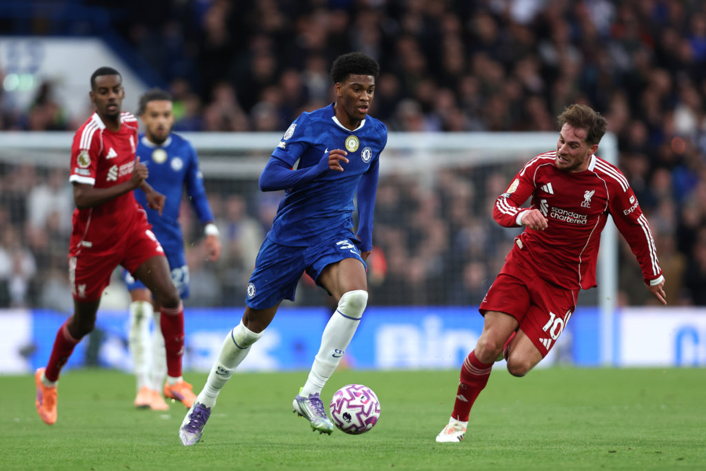 Chelsea defender Josh Acheampong running with the ball