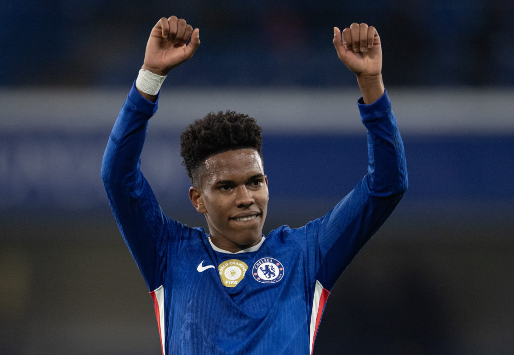 Estevao Willian celebrating after Chelsea vs Liverpool
