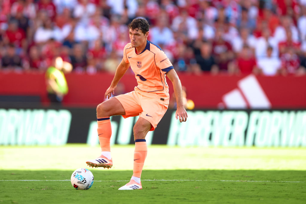 Barcelona defender Andreas Christensen on the ball