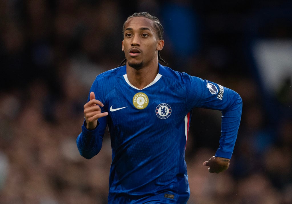 Joao Pedro playing for Chelsea against Liverpool in the Premier League.